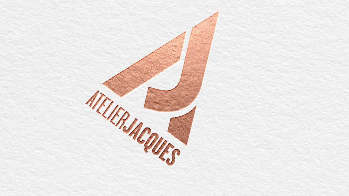 Logo van Atelier Jacques in foliedruk