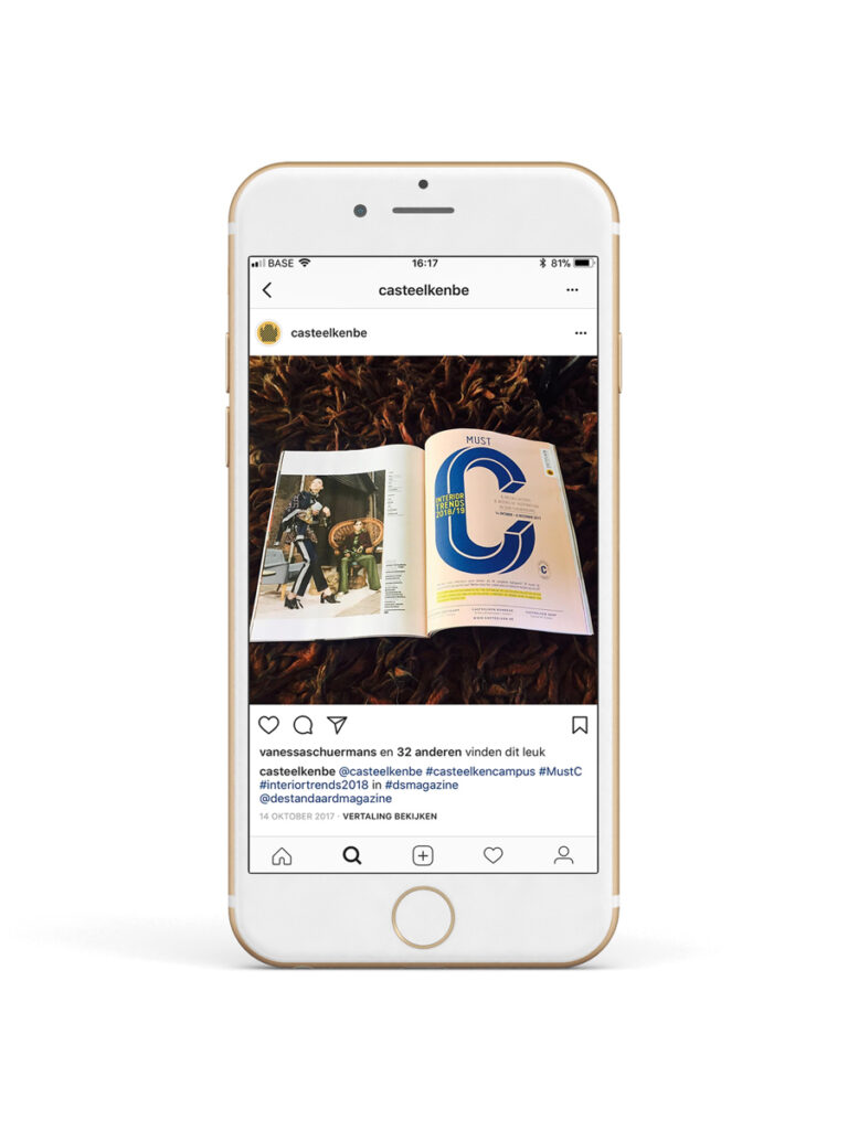 De instagram van Casteelken op een smartphone