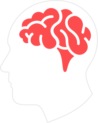 Illustratie van hersenen in een hoofd